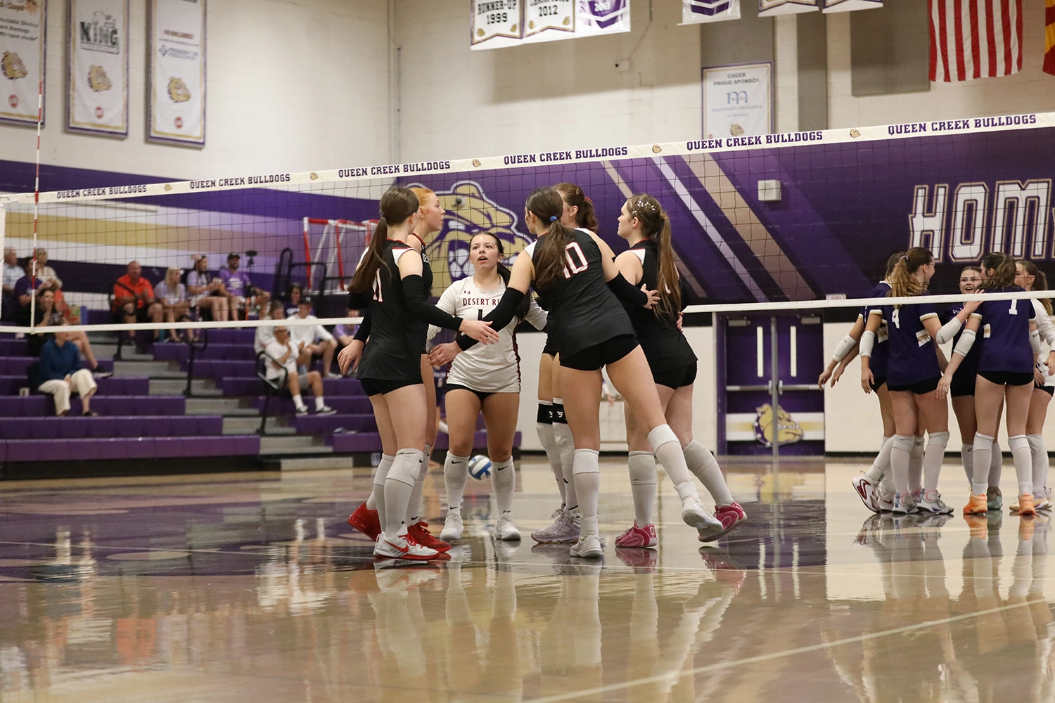 DRHS huddle during the game